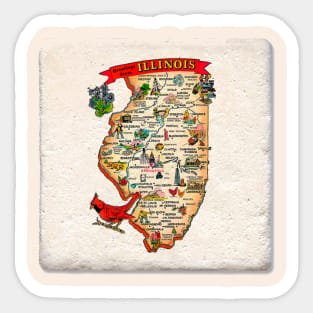 See The Map And Welcome To Illinois Sticker